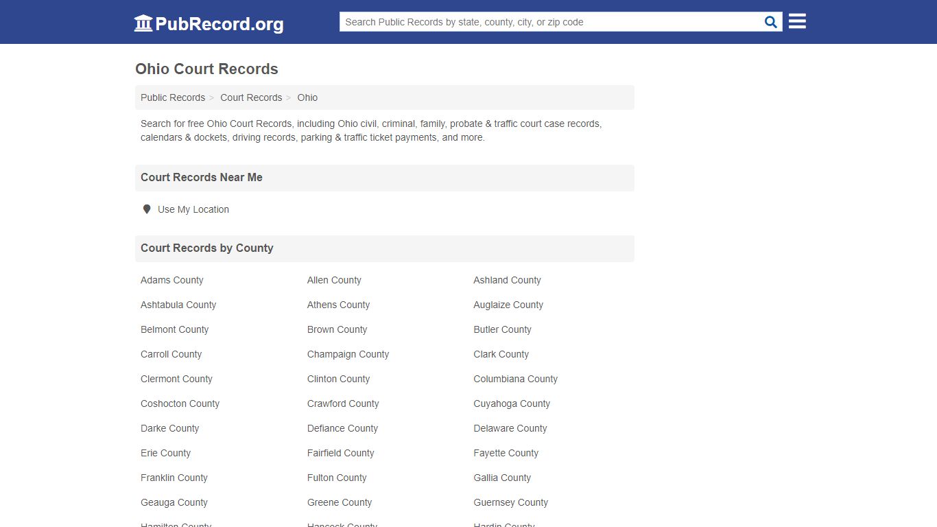 Free Ohio Court Records - PubRecord.org