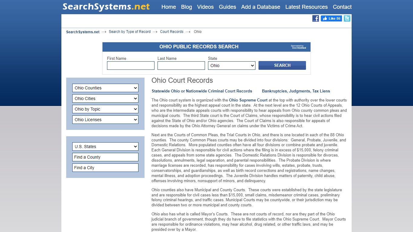 Ohio Court Records - Free Public Records